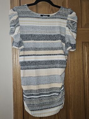 DKNY Striped Knit Top Womens Large